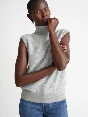 & Other Stories Sleeveless Turtleneck Sweater Vest in Light Gray